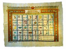 Papyrus das Hieroglyphisch Alphabet - Bild vergr��ern 