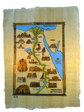 Papyrus Landkarte von �gypten - Bild vergr��ern 