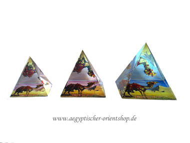 Ägyptische Deko, 3er Set Pyramiden aus Acrylglas