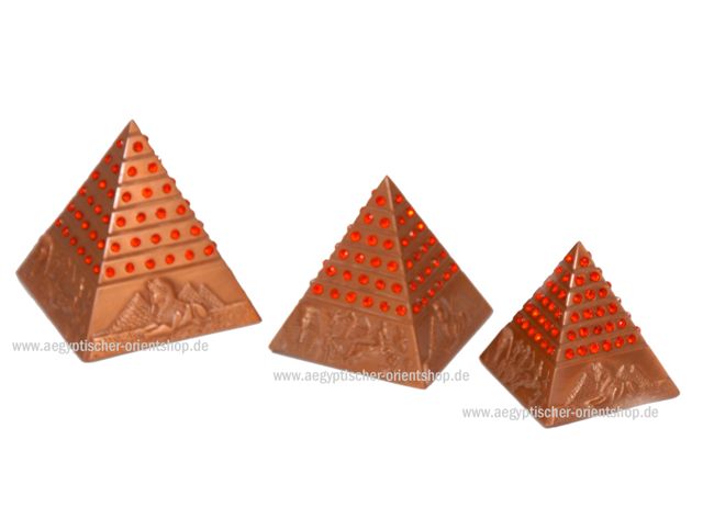 WEKADRIN Ägyptische Pyramide Schmuckbox - Silberne Metall-Dose Mit Hieroglyphen