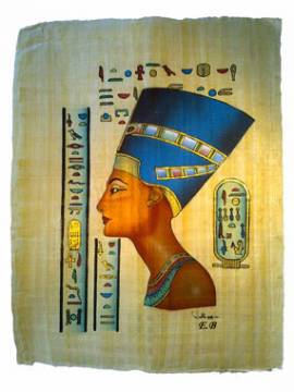 K�nigin Nofretete Papyrus - Bild vergr��ern 