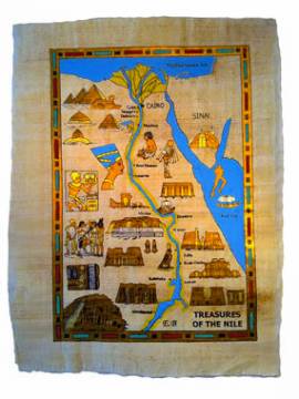 Papyrus Landkarte von �gypten - Bild vergr��ern 