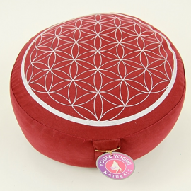Yogakissen Meditationskissen Lebensblume Silber - Bild vergr��ern 